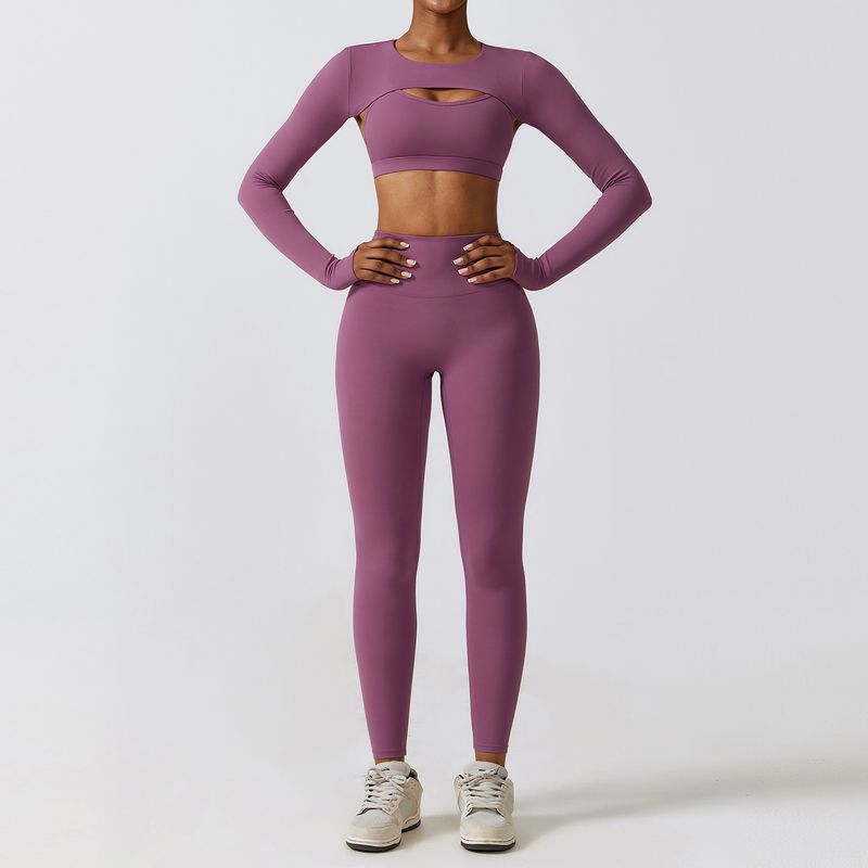 Guangzhou Zechuang Clothing Co., Ltd. Fashion Fall and Winter Skinny Yoga Clothes Nude Feel Quick-Drying Sports Suit Slim Looking