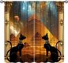 Ancient Egyptian Curtains Eye Horus Golden Hieroglyphs Print Window Treatments Living Curtain Vintage Made Of Polyester Washable