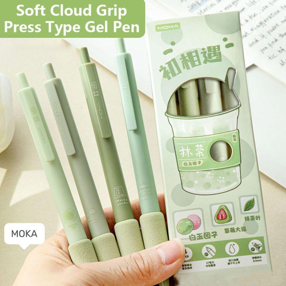 4PCS/Set ST Tip Neutral Pen Press Type Ballpoint Pen Quick Drying Gel Pen  Student Specific