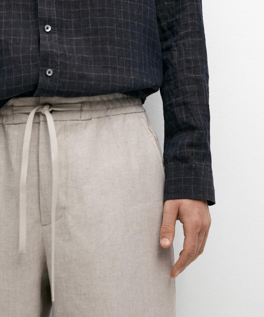 Masimodutti 100% Linen Structure Pants