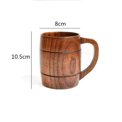 3 pezzi retrò in legno di giuggiola per uso alimentare con manico tazza da caffè o 3 pezzi vassoio in legno tazza da acqua e latte giapponese per ufficio tazza da birra in legno