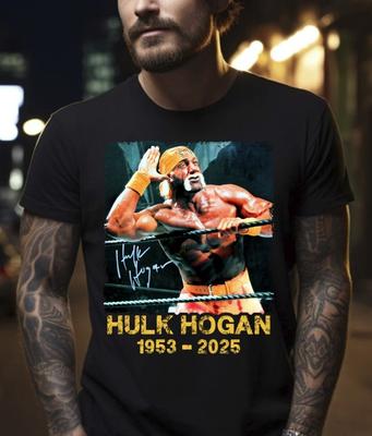 RIP Hulk Hogan 1953-2025 Black T-Shirt, S-5XL Unisex T-Shirt