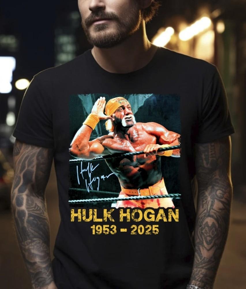 Покойся с миром Халк Хоган 1953-2025 Черная футболка, S-5XL Унисекс футболка XXL