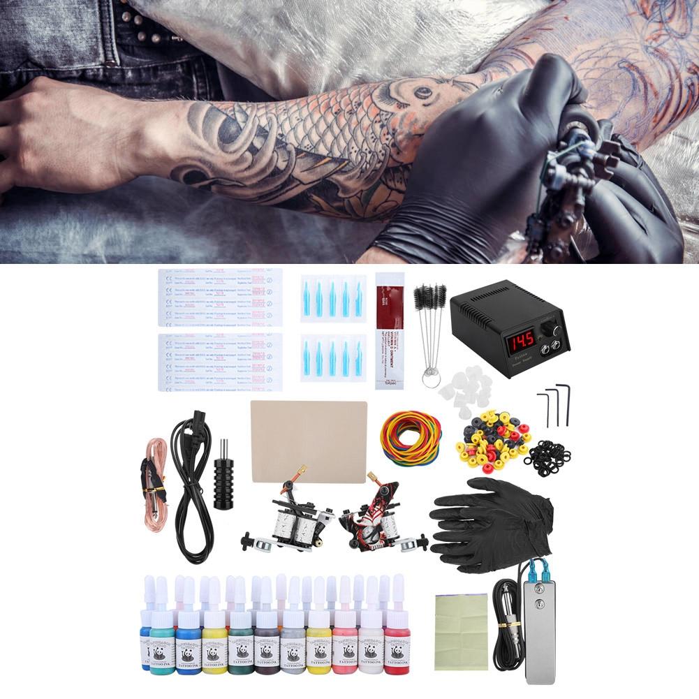 Complete Tattoo Kit for Beginners Tattoo Power Supply Inks Shader Liner Machine