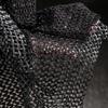 Metallic Color Interwoven Mesh Knitted Fabric 3D Foil Stamping Modeling Hollow Design Mesh Fabric DIY Hooded Sweater Shawl