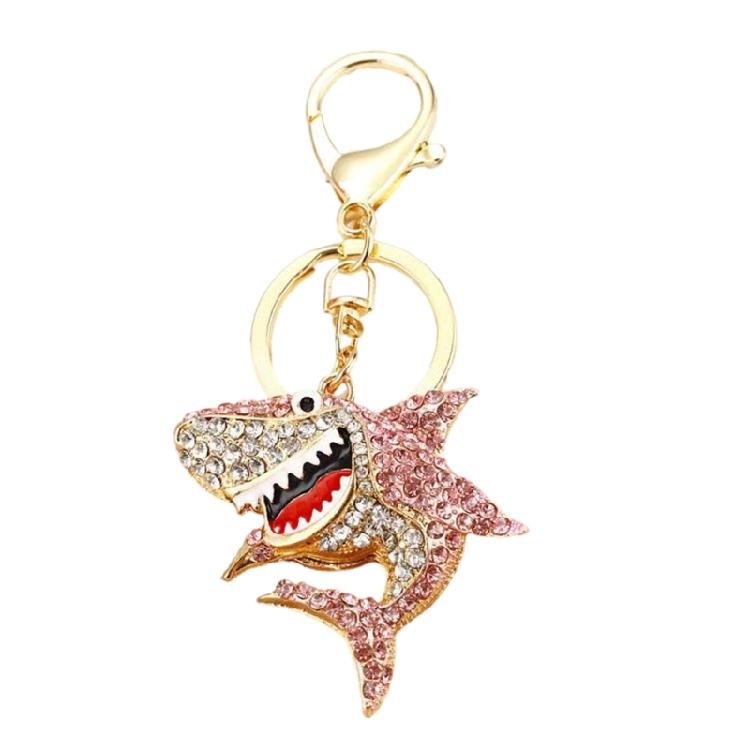 Premium Marine Inspired Keyring Zinc Metal Crafted 3 Aquatic Animal Shapes 5 Glittering Crystal Color Variants