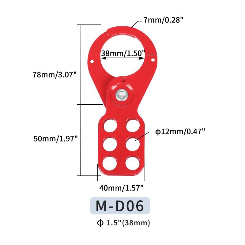 6 Hole Lockout Hasp Steel with Plastic Coating Industrial LOTO Safety Device for Electrical Equipment Isolation Applications