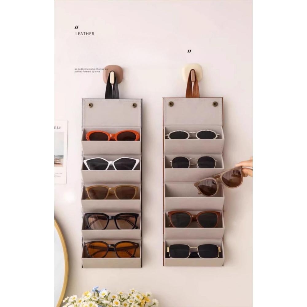Glasses Storage Box, Sunglasses Holder, Sunglasses Storage Bag, Pressure Resistant, Multi Grid, Folding, Storage Rack