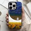 V-Van G-Gogh S-Sternenblumen Handyhülle Für iPhone17,16,15,14,13,12,11 Plus,Pro Max Schwarz Süßigkeiten Silber Beschichtete Hülle