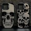 Four Spooky Skull Pattern Cover For  Redmi Note 13 12 11S 11 10S 10 Pro Plus Redmi 13 12C 10C Shockproof Laser Matte Cover