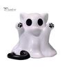 Black Ghost Cat Decor Figure, 3D Printed Decorative Ornament, Smooth Surface Figure Mini Desktop Decoration Halloween Gift for Lovers Statue