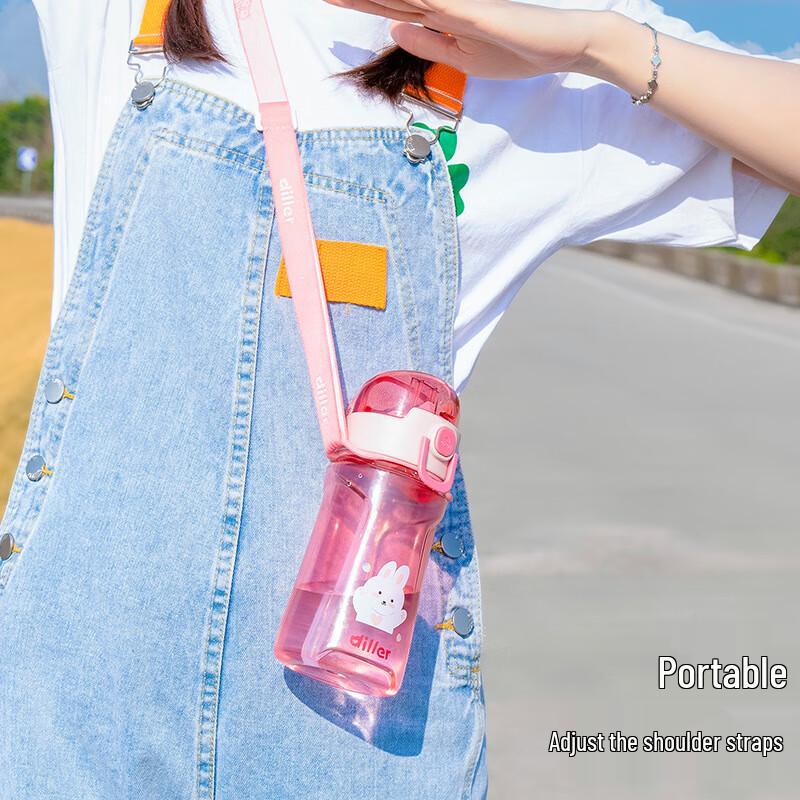 Diller Korean Style Portable Sports Straw Water Bottle