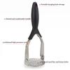 1pcs Stainless Steel Potato Masher Pumpkin Masher Kitchen Gadgets Baking Cooking Kitchen Utensils Folding Storage Silverware Tools