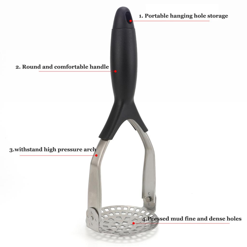 1pcs Stainless Steel Potato Masher Pumpkin Masher Kitchen Gadgets Baking Cooking Kitchen Utensils Folding Storage Silverware Tools
