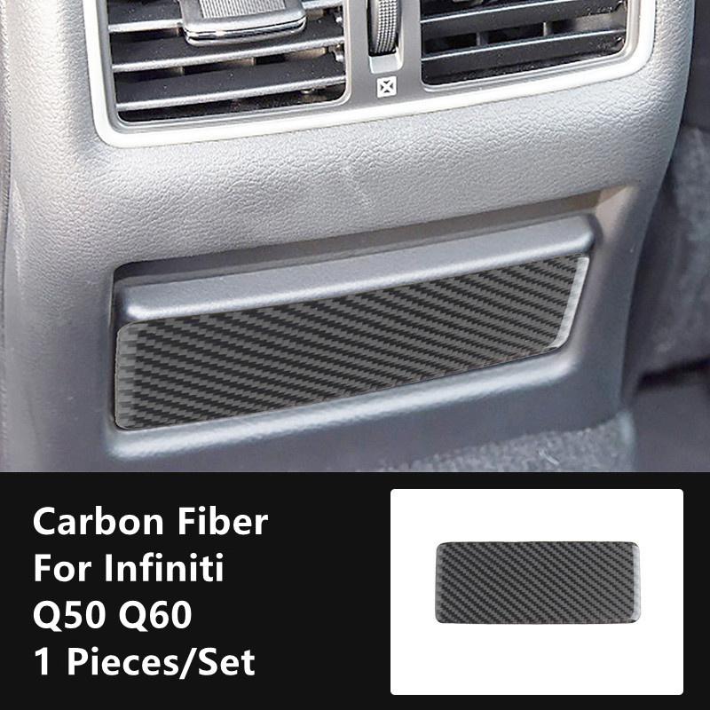 Carbon Fiber Car Interior Modification Cover Trim Strips Decorative Stickers For Infiniti Q50 Q60 Car Styling Inner