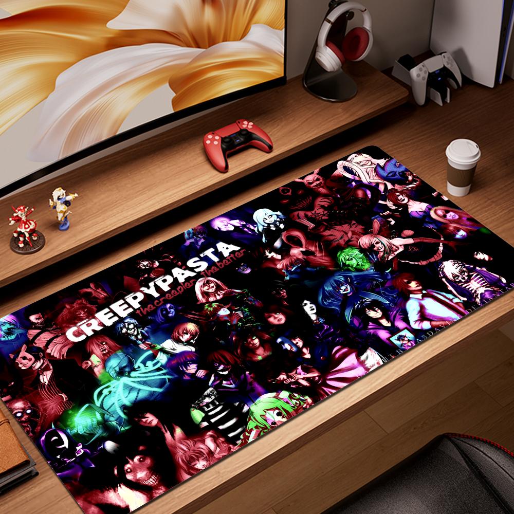 Pink Mouse Pad Anime Creepypasta Gaming Notebook Accessories Gamer Pads Keyboard Mat Protector Large Mousepad Pc Carpet