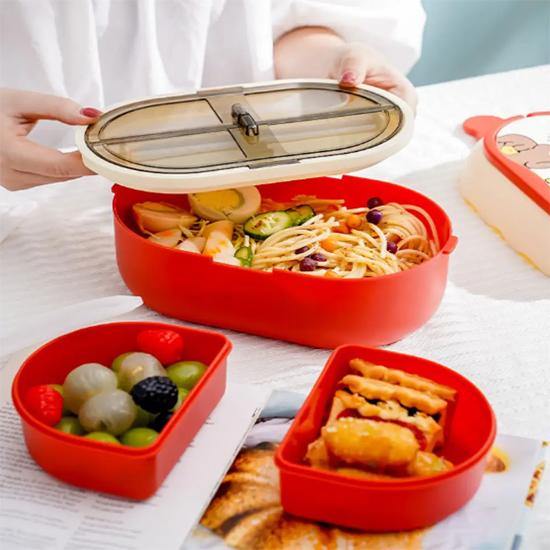 Portable Insulated Lunch Box for Office Workers and Students, Divided Into Compartments That Do Not Cross Flavors, Sealed Lunch Box