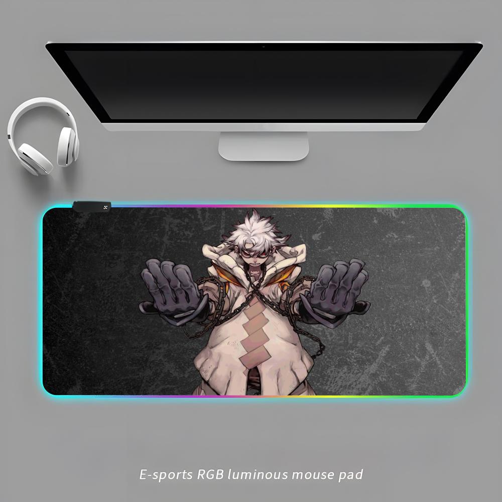 Gachiakuta Mauspads RGB Gaming-Mauspads Schreibtischunterlage HD Gamer Großes LED-Licht XXL Mauspads