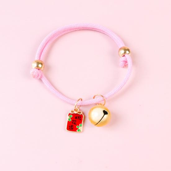 Pet Collar Chinese Style Attractive Adjustable Universal Cats Dogs Collar Necklace with Bell for Spring Festival