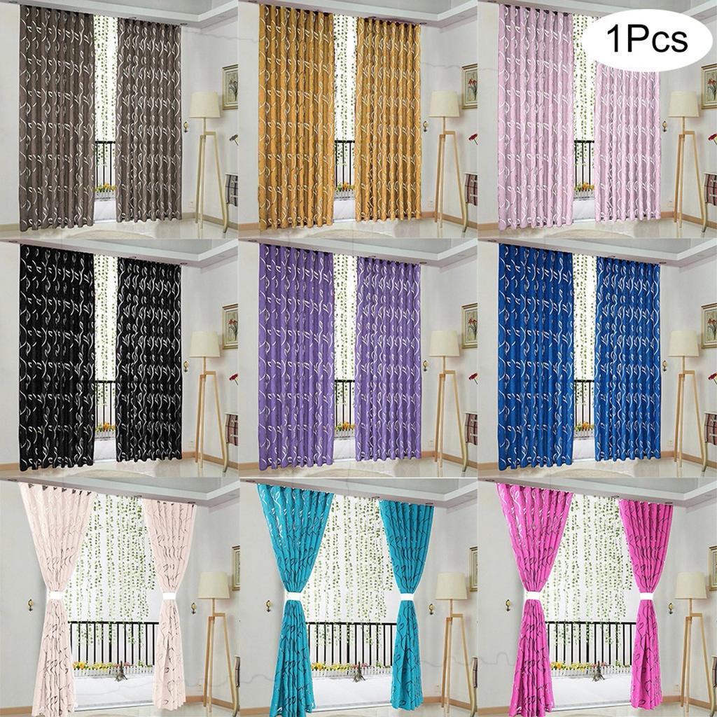 1 PCS Vines Leaves Tulle Door Window Curtain Drape Panel Sheer Scarf Valances