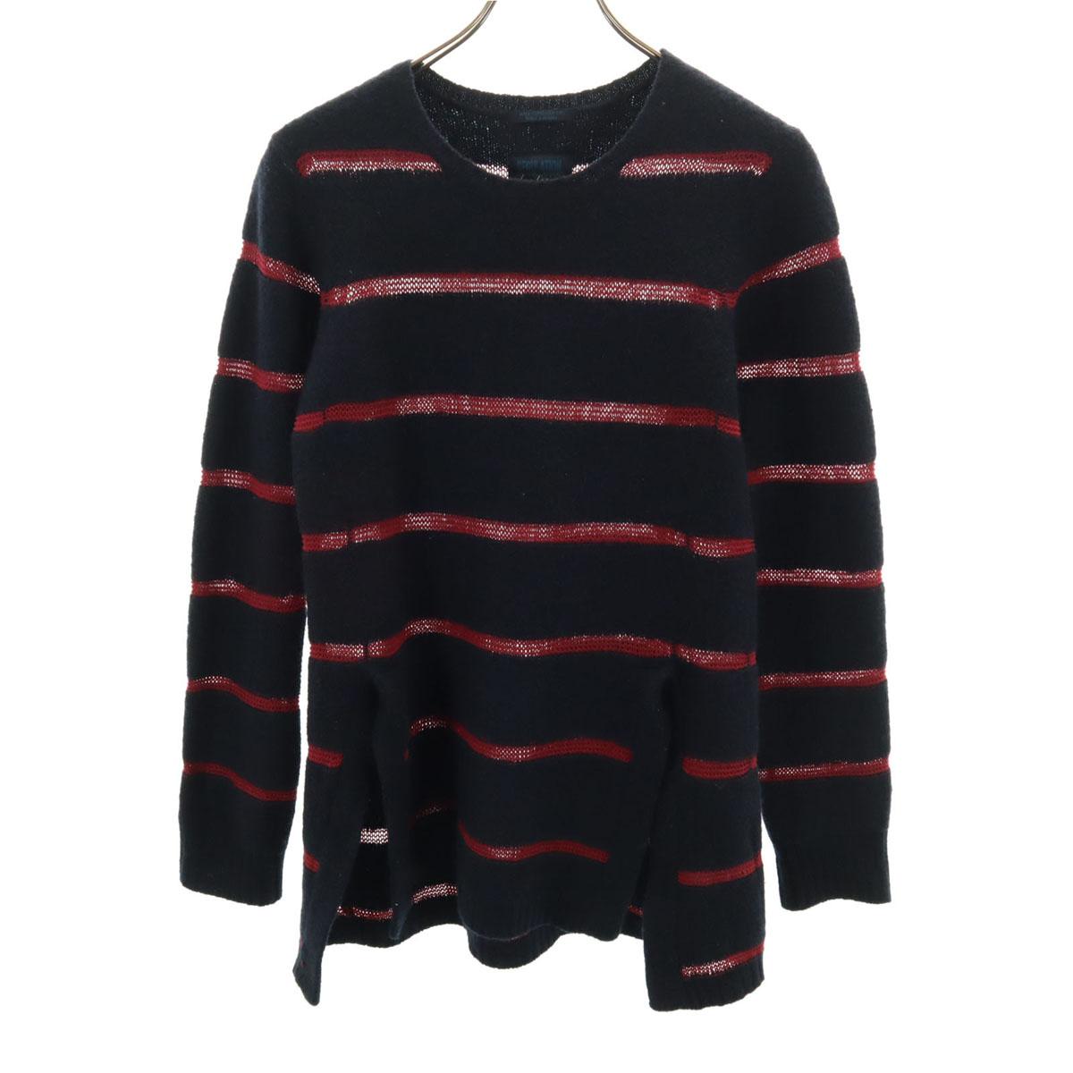 

REGULATION yohji yamamoto Border Pattern Long sleeve knit 2 Navy Men s Used