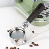 51mm Bottomless Portafilter with Two Ears for De-longhi EC260/EC3420/EC155/ECP3120, 51mm Portafilter with Black Wood Handle, 304 Stainless Steel Repla
