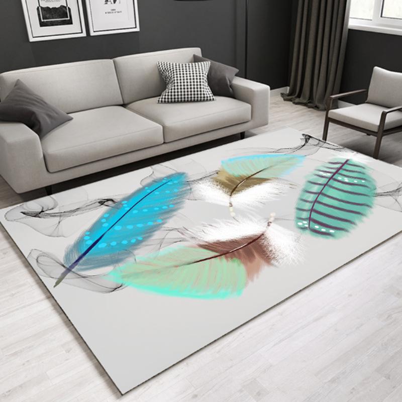 Nordic Modern Luxury Carpet: Elegant Customizable Rug for Bedroom or Living Room.
