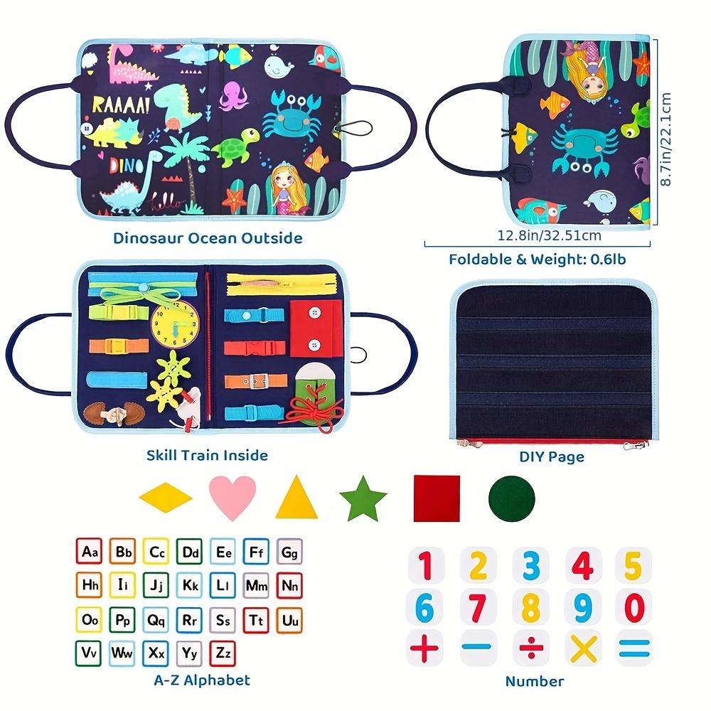 Activity Board Montessori 20 in 1 per Bambini – Giocattolo Sensoriale con Pannelli Extra Fai-da-te per l'Apprendimento delle Abilità Motorie Fini e Viaggio, Educativo per la Scuola dell'Infanzia