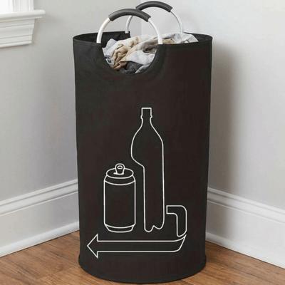 90 L Empty Bottle Storage Basket Large Capacity Folding Bottle Collector Bag Oxford Cloth with Handle Can Glass Recycling Bin