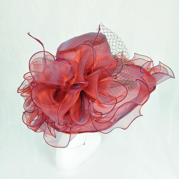 Creative hat summer hat UV protection European and American Eugen yarn fashion mesh yarn hat big edge hat women's sun hat