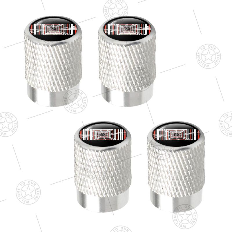 FPVXC1 4pcs Plaid Logo Car Wheel Tire Valve Caps Air Stem Aluminum Accessories For Tesla Model S X 3 Y Cybertruck Roadster