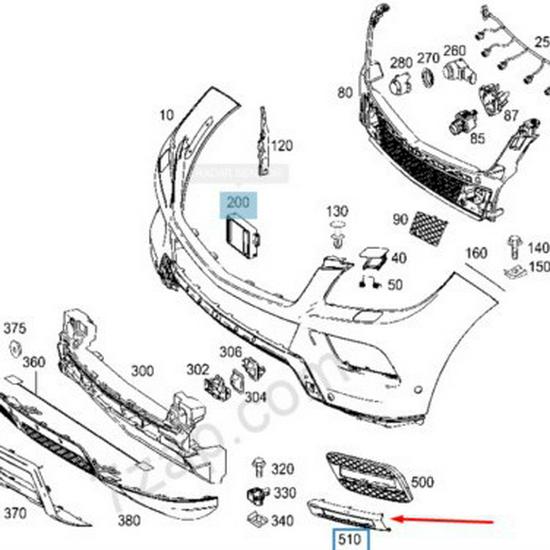 Mercedes-Benz W166 ML Front Bumper Fog Light Trim