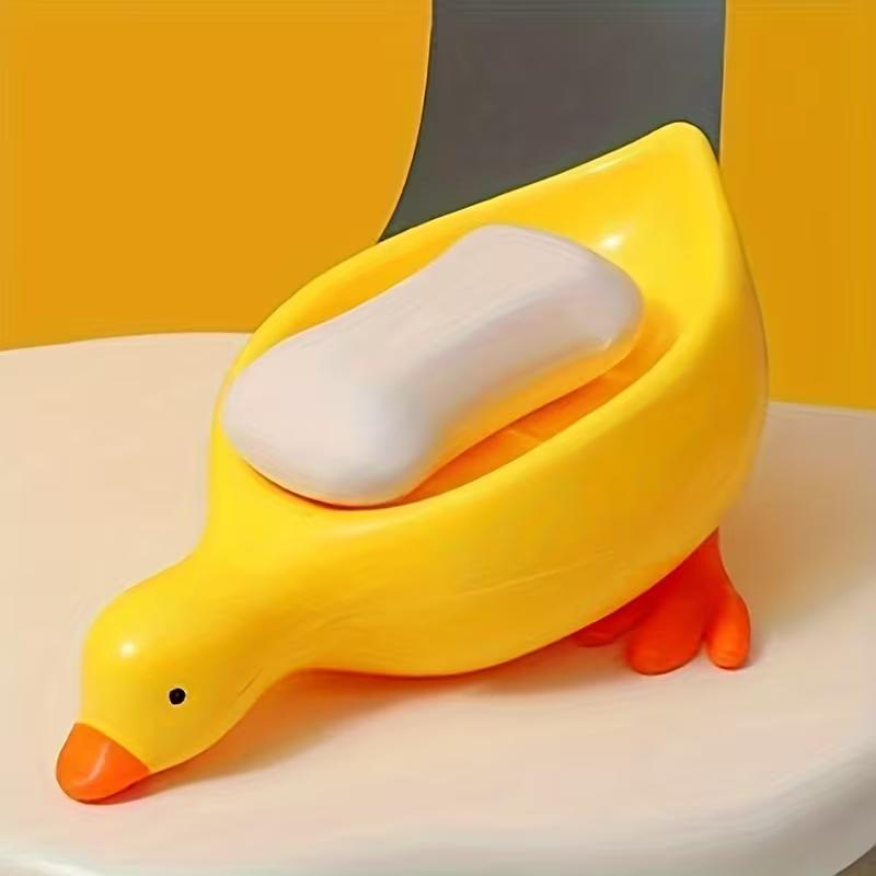 Duck Shape Soap Dish Automatic Drainage Soap Holder Plastic Bathroom Soap Tray Self Draining Soap Box