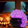 Purple Light Halloween Bubbling Cauldron Decoration Luminous Bubbling Pot Ornament  Bar