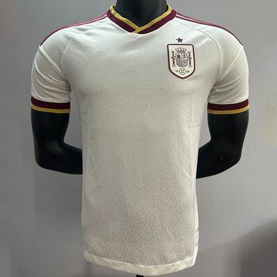 Maglia da Calcio da Uomo a Maniche Corte Spagna Kit Trasferta Fibra di Bambù Divisa da Calcio Allenamento Partita Adulto