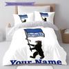 Hertha BSC Custom Name Pattern Bedding,Quilt Set Quilt Cover Pillowcase Home Birthday Gift(1 * Duvet Cover + 2 * Pillowcase, Without Core)