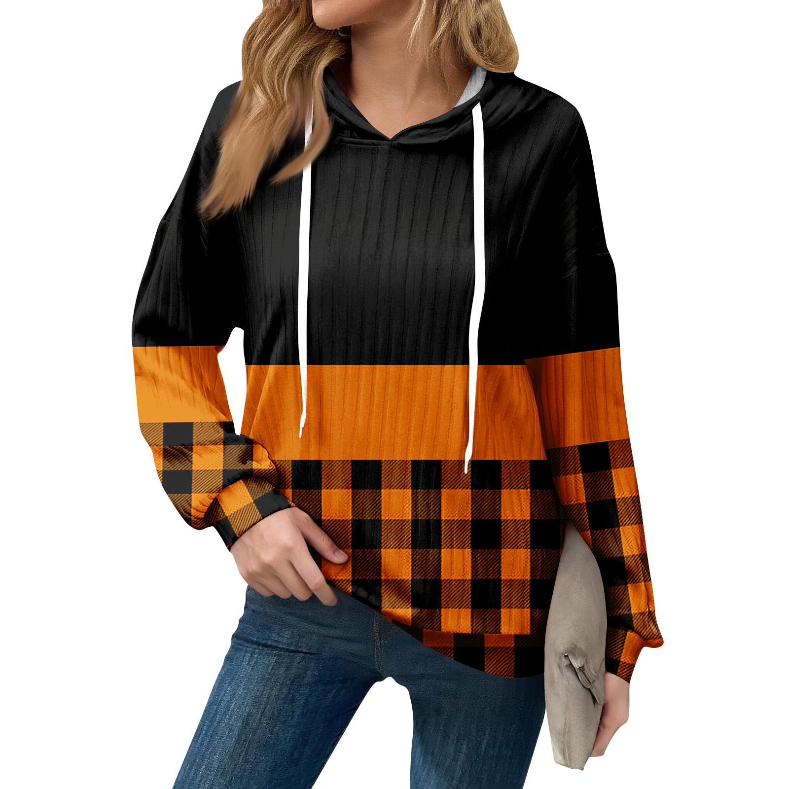 

Толстовки для женщин оверсайз зимние милые свитшоты пуловер трендовая осенняя одежда S оранжевый