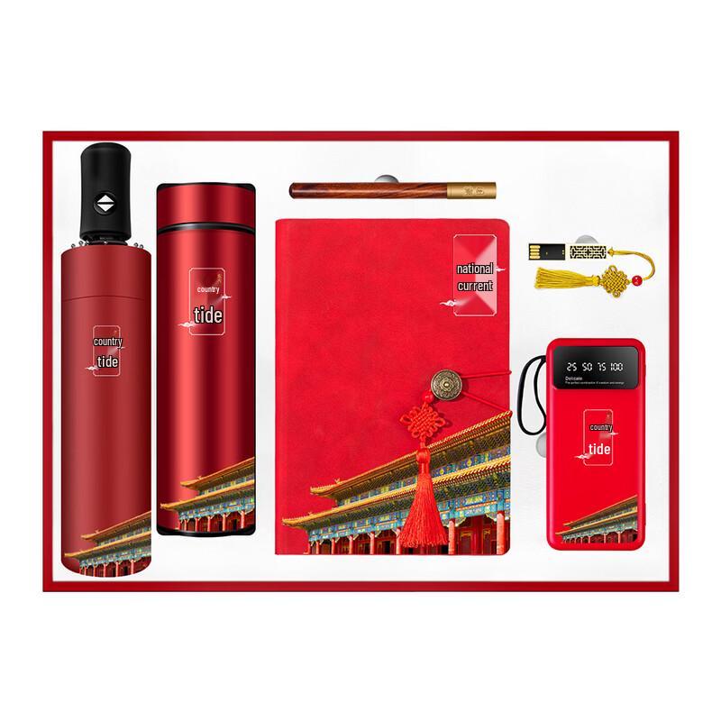 Jilifa Forbidden City Red Stainless Steel Portable Coffee Cup 6-Piece Set