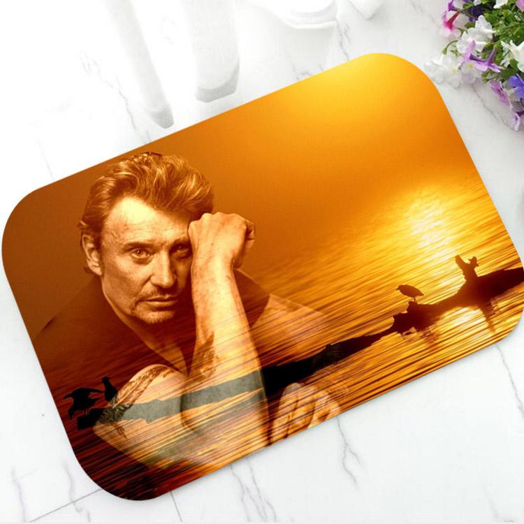 Custom Johnny Hallyday Welcome Door Mat Doormat Rug Carpet for Bathroom Kitchen Non Slip Floor Entry Mats Home Decor Gift 50x80