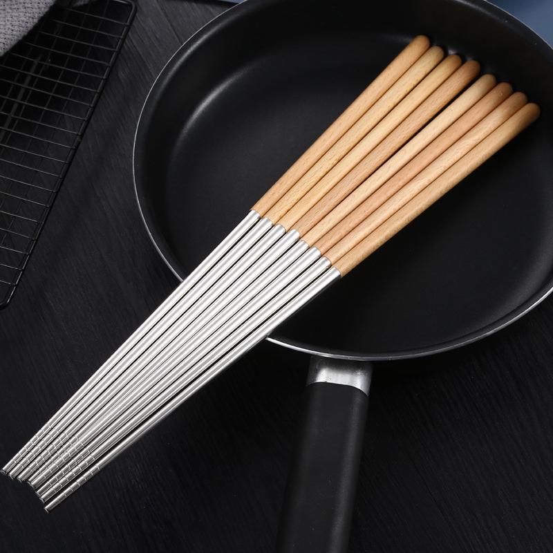 Stainless Steel Chopsticks Long Chopsticks Cook Noodles Deep Fried  Pot Chinese Chopsticks Reusable Metal Chopstick Tableware