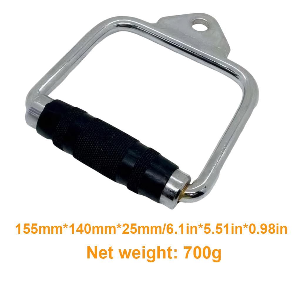Pulldown Cable Machine Steel Handle with Rubber Gym Lat Pull Down Rope Handle Triceps Fitness T-Bar Handle Grip for Home Workout