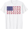 American Flag Fishing-Shirt Men Kids Bass Fish Dad Patriotic T-Shirt
