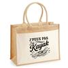 Tote Bag - PLANETEE - I Can't Minimalist (I Can't, I Have Kayak) - Jute/cotton Canvas - 21 L (43×33×21 Cm) - Text Motif