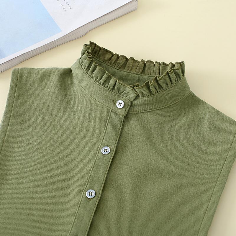 

Женская укороченная рубашка размера XL из вельвета со съемным воротником для женщин, свитер с отложным воротником, блузка, топы, стиль жилета, накладные воротники