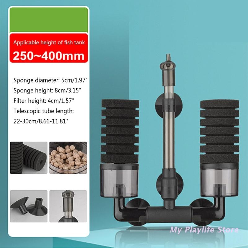 Aquarium Biochemical Sponge Filter Sponge Foams Filter with Suction Cups Quiet for Small Medium Fish Tanks