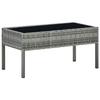 Table de jardin rectangulaire en résine tressée - Gris - 75 x 40 x 37 cm