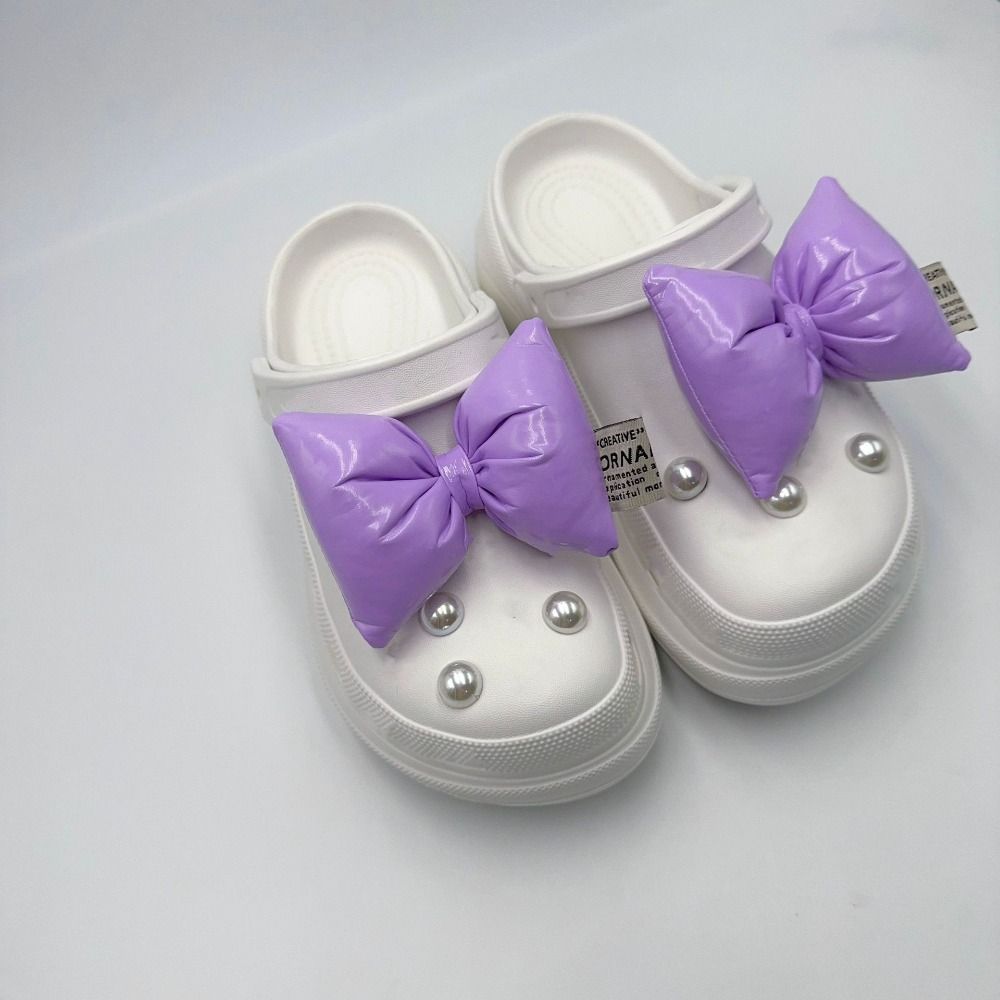 

Cute All-match Shoe Charms for Crocs DIY Candy Colors Bow Detachable Shoes Buckle Decoration Accessories Woman Kids Gifts