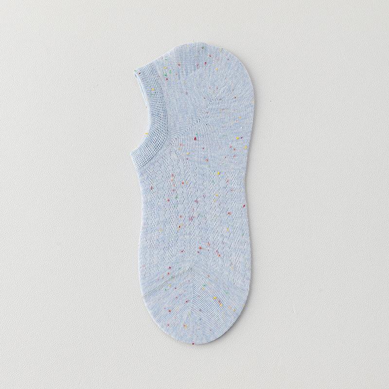 Dot Yarn Women's Spring and Summer Thin Cotton Socks, Shallow-mouthed Invisible Short Socks, Silicone Anti-slip and Non-dropping Heel Socks