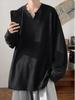 Unisex Plus Velvet Thick Loose Sweater Long Sleeve Base Layer for Autumn/Winter