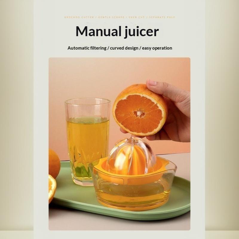 Manual Citrus Juicer Small Portable Hand Squeezer with Built-in Measuring Cup for Dorm Office Home Orange Juicing